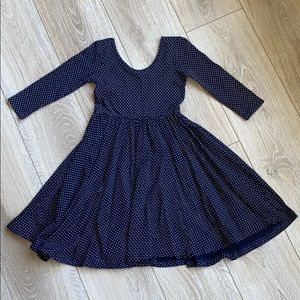 Alice + Ames Navy Polka Dot Dress- Size 6